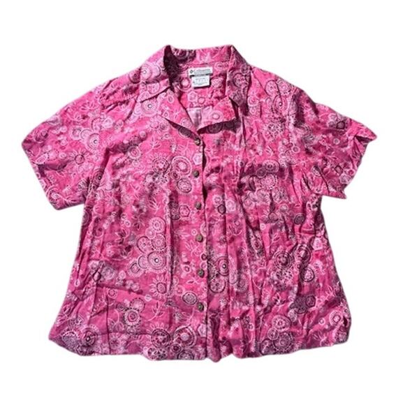 Columbia Women’s Shirt Petite Large | Outdoor Adventurecore Floral Button-Up - Picture 1 of 7